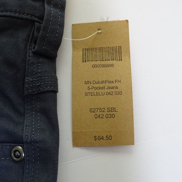 Duluth Trading Flex Fire Hose Jeans Mens Size 42 x 30 Gray 5-Pocket Durable NEW - Picture 9 of 9